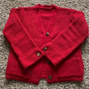 Cardigan v- neckline Red